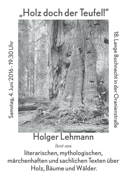 18. Lange Buchnacht | „Holz doch der Teufel!“ - Holger Lehmann liest | Sa. 4 Juni, 19:30 Uhr
