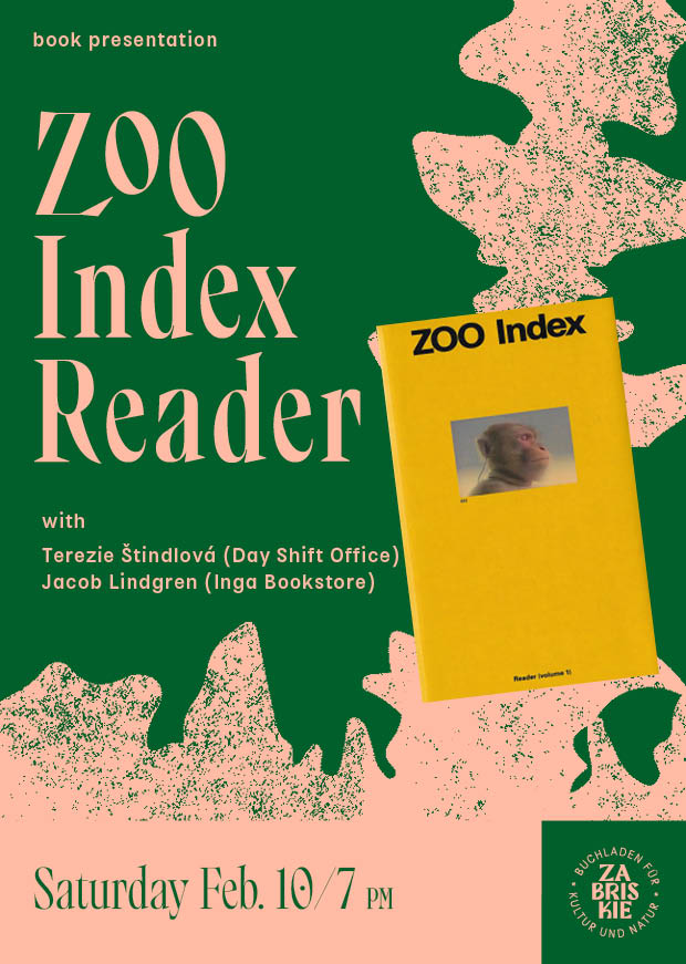 Book presentation: Zoo Index Reader with Terezie Štindlová & Jacob Lindgren