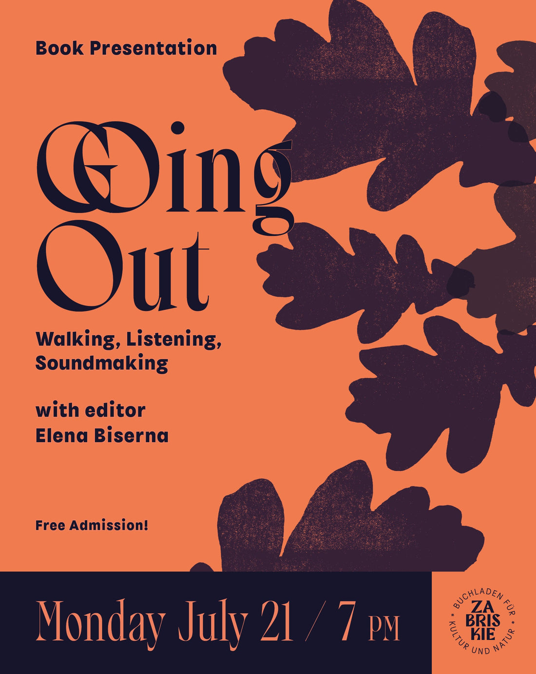 Book Presentation: Going Out – Walking, Listening, Soundmaking, with Elena Biserna