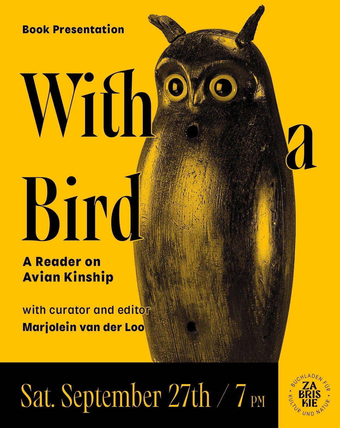 Book Launch "With a Bird, A Reader on Avian Kinship" - with editor and curator Marjolein van der Loo