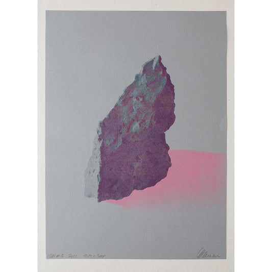 ISHI #3 Neon Pink, Teal on Smoke Grey - Riso Edition