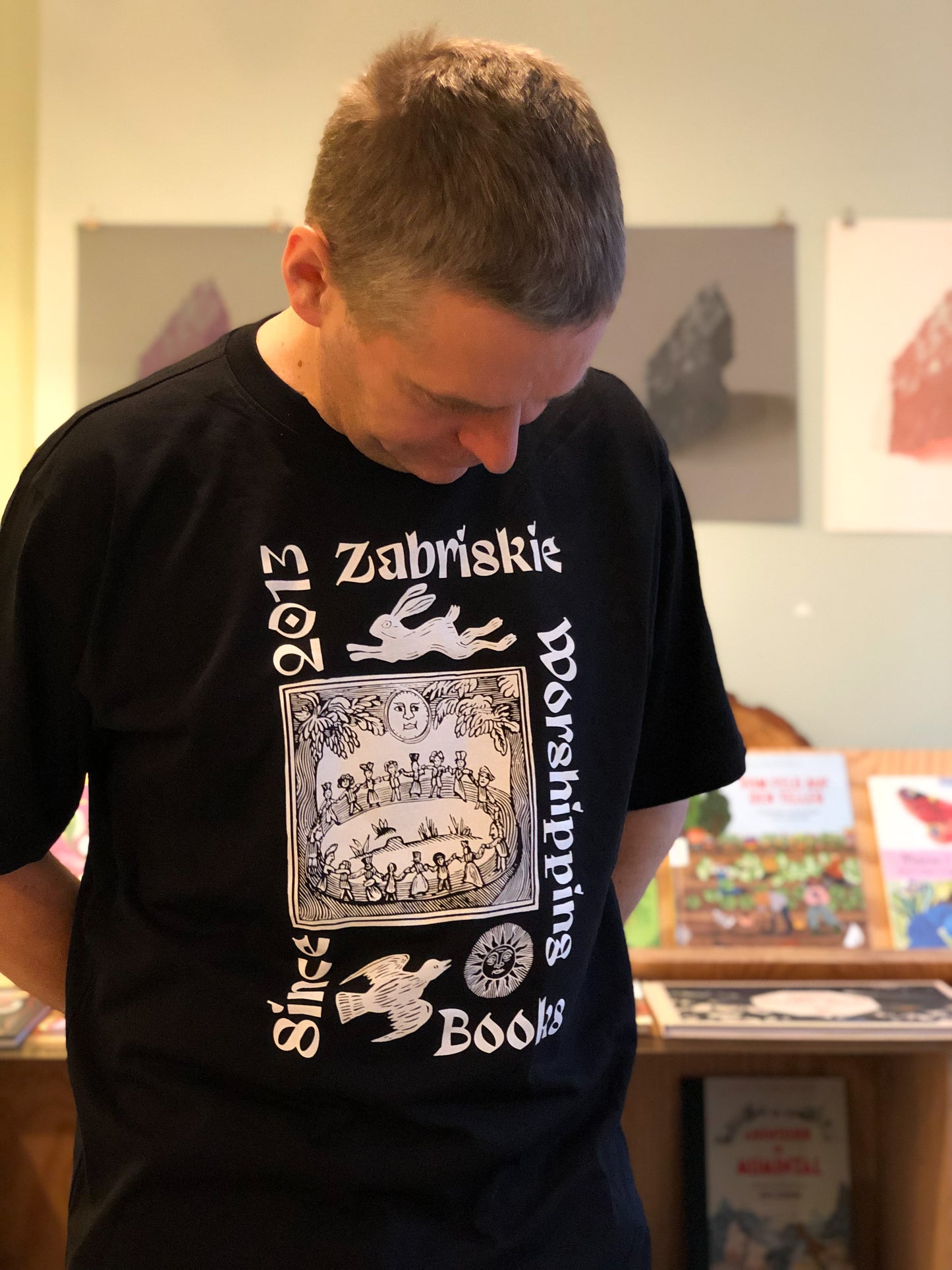 Zabriskie T-Shirt - Worshipping Books - Black with white Print - Oversized