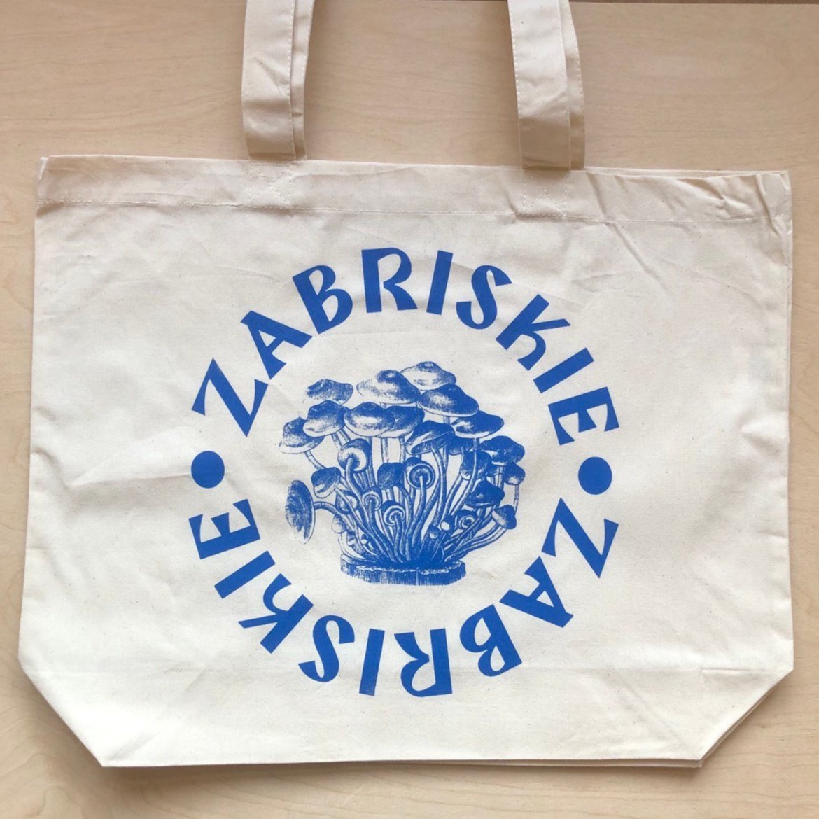 Zabriskie Magic Mushroom Bag - White with Blue Print