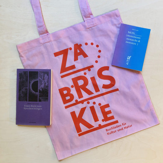 Silkscreen Printed Zabriskie Tote Bag - Pink + Orange